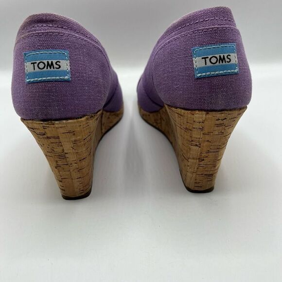 Toms Purple Orchid Wedge Hemp Sandals Sz 9.5 Open Toe - Picture 5 of 12